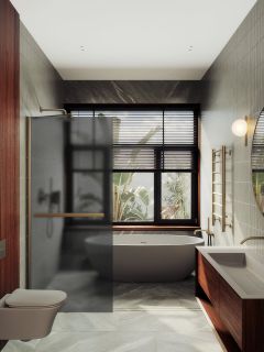 Душевая перегородка MaybahGlass MGD-730-2ш 79см бронза